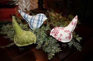 fabric birds, part of 12 days of handmade Christmas at lifeingrace