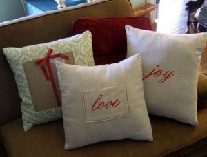 handmade Christmas pillows---part of 12 days of handmade Christmas at lifeingrace