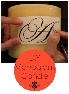 DIY monogrammed candles
