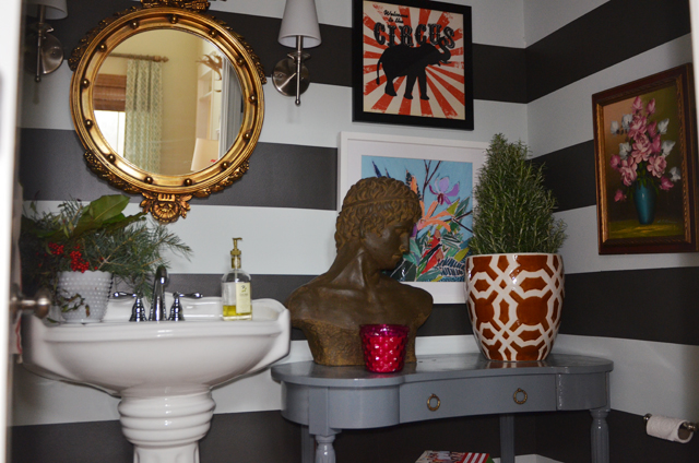 striped bath DIY