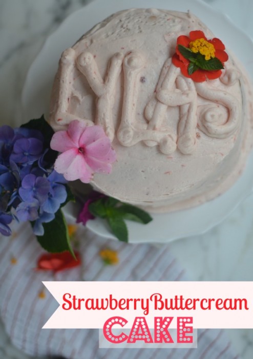 strawberry buttercream cake