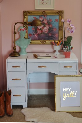 DIY white lacquer desk