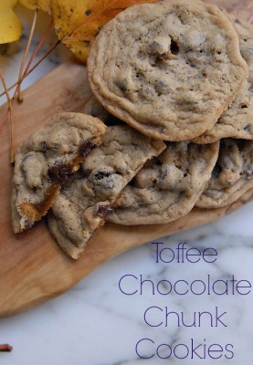 Toffee Chocolate Chunk Cookies via lifeingrace