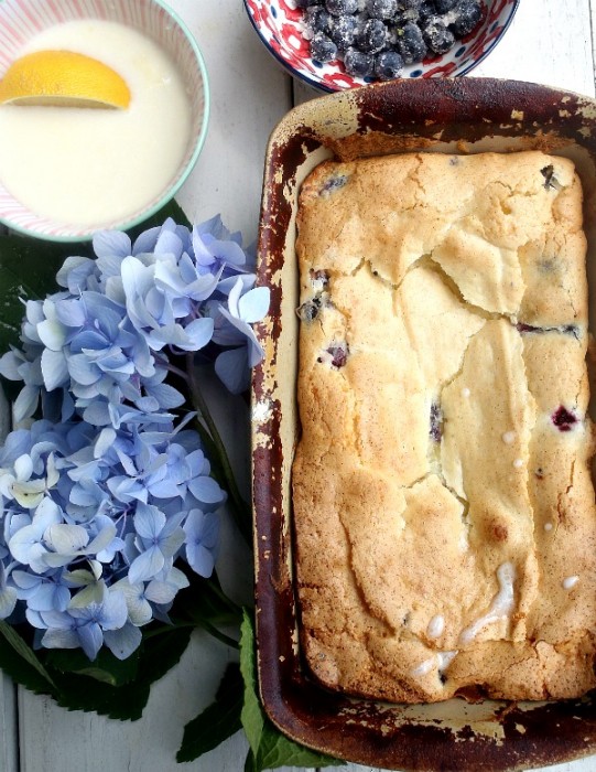 Best Ever Blueberry Coffee Cake {with Lemon Glaze}